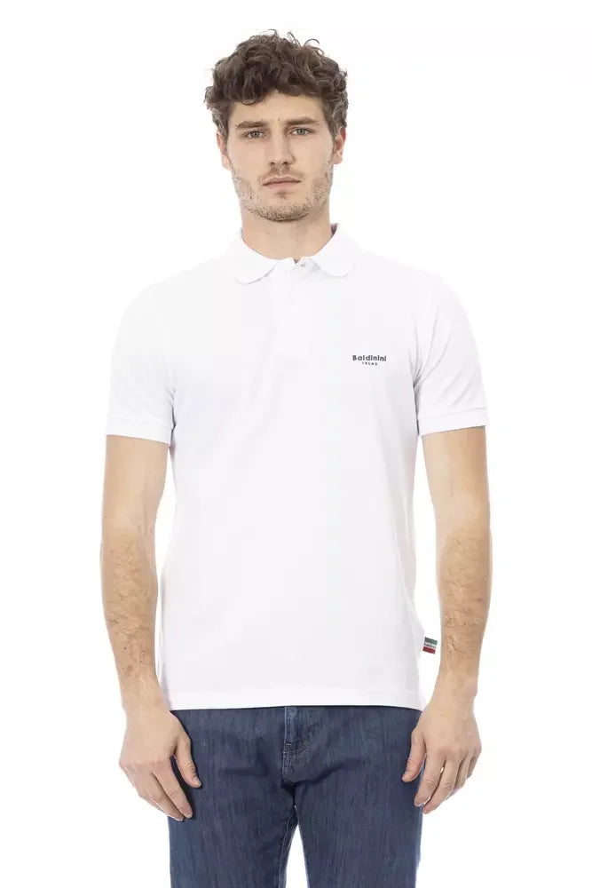 Baldinini Trend White Cotton Men Polo Shirt - Polos
