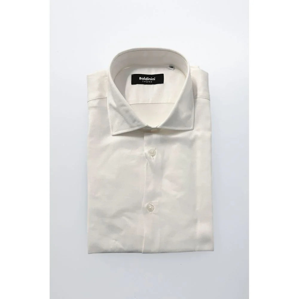 Baldinini Trend White Cotton Men Shirt