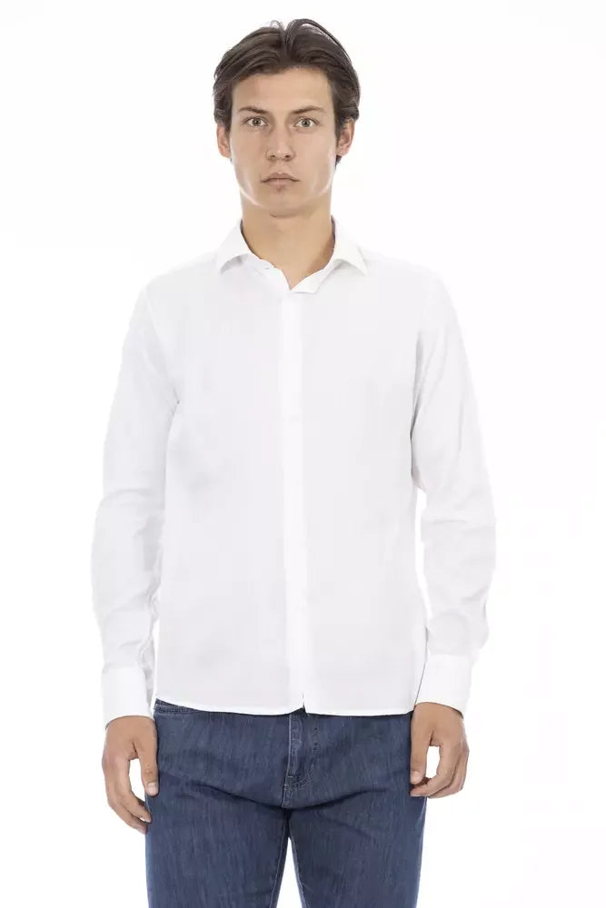 Baldinini Trend White Cotton Men Shirt - XL - Shirts