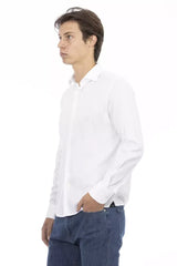 Baldinini Trend White Cotton Men Shirt - XL - Shirts