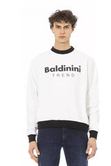 Baldinini Trend White Cotton Men’s Hoodie - 4XL - Hoodies