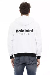 Baldinini Trend White Cotton Men’s Hoodie - Hoodies