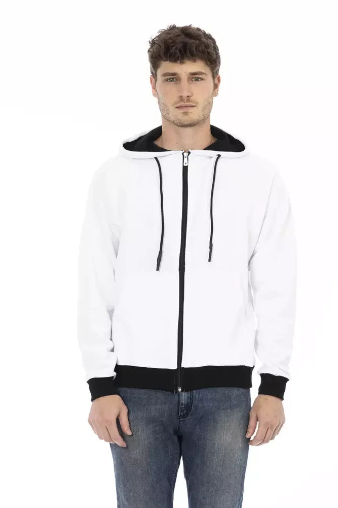Baldinini Trend White Cotton Men’s Hoodie - Hoodies