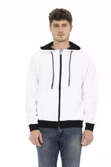 Baldinini Trend White Cotton Men’s Hoodie - Hoodies