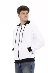 Baldinini Trend White Cotton Men’s Hoodie - Hoodies