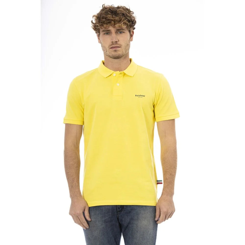 Baldinini Trend Yellow Cotton Men Polo Shirt - Polos