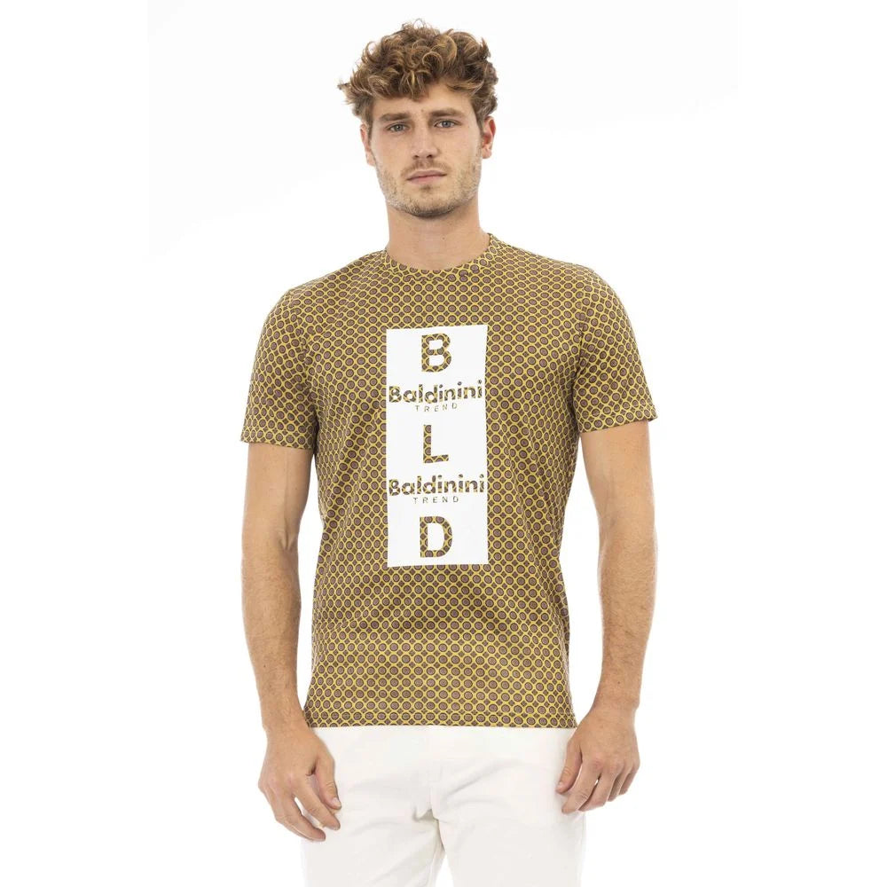 Baldinini Trend Yellow Cotton Men T-Shirt - M - T-Shirts
