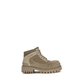 Balenciaga Beige Cotton Lace-Up Boots