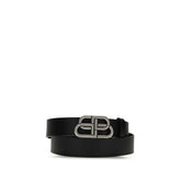 Balenciaga Black Calf Leather Bos Taurus Belt