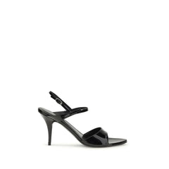 Balenciaga Schwarzes Kalbshaut Bos Taurus Pfennig Absatz Sandalen