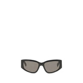 Balenciaga Bos Taurus sunglasses in black calf leather, featuring a bold wraparound silhouette and sculptural frame.