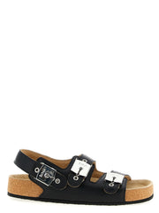 Balenciaga Black Calfskin Flat Sandals