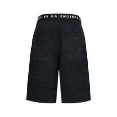 Balenciaga Black Cotton Bermuda Shorts