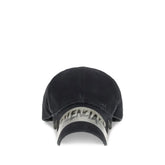 Balenciaga Black Cotton Cap (Baseball Hat)
