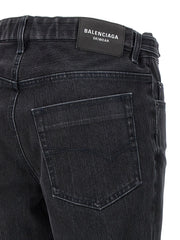 Balenciaga Black Cotton Flared Jeans - 24
