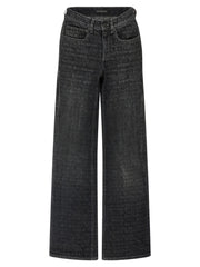 Balenciaga Black Cotton Flared Jeans