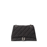 Balenciaga Black Fabric And Leather Shoulder Bag - Shoulder Bags