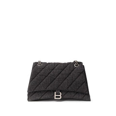 Balenciaga Black Fabric And Leather Shoulder Bag - Shoulder Bags