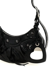 Sac bandoulière en cuir d'agneau noir Balenciaga