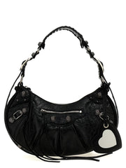 Sac à épaule Balenciaga en peau d'agneau noire