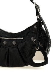 Sac à épaule Balenciaga en peau d'agneau noire