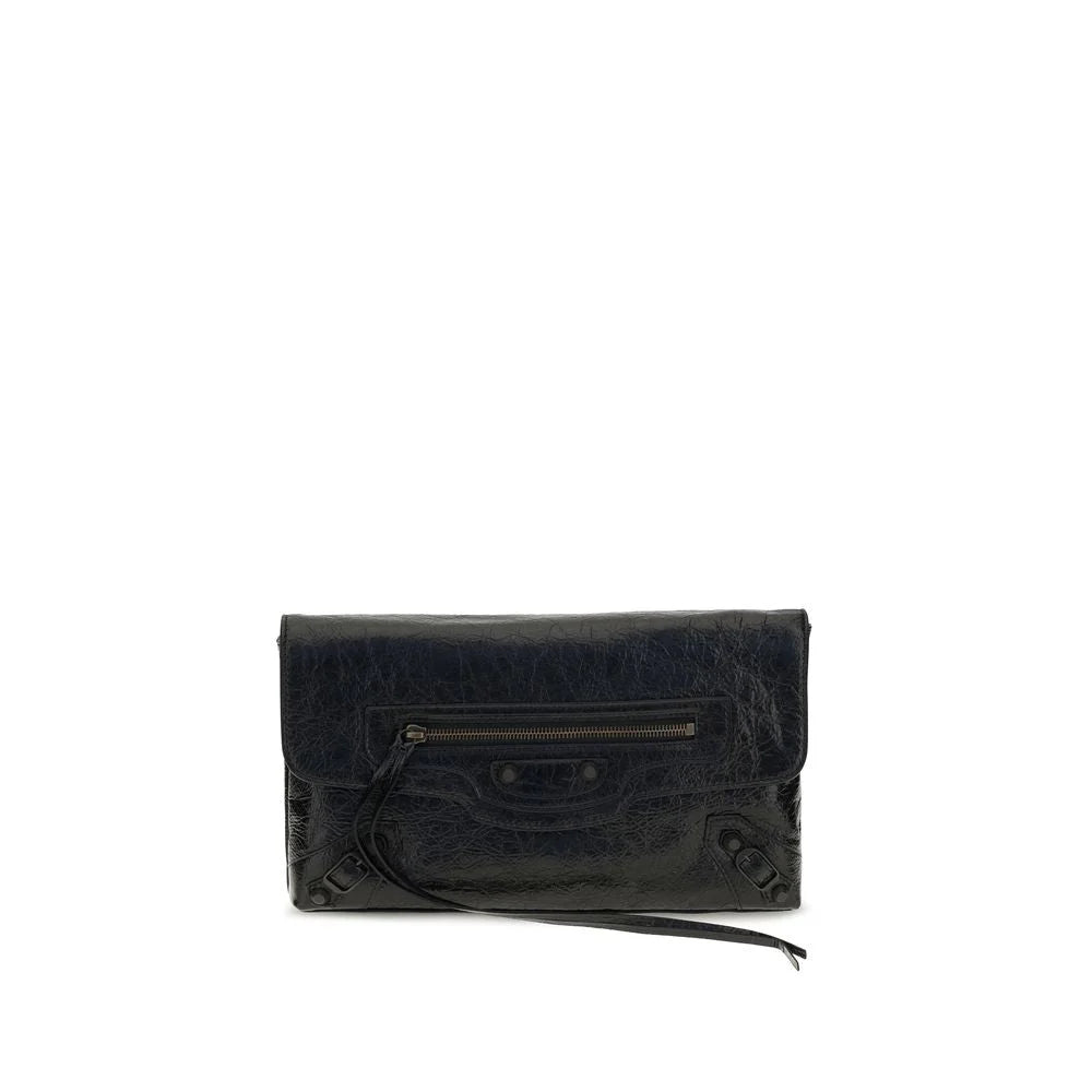 Balenciaga Black Lamb Ovis Aries Aries Clutch Bag