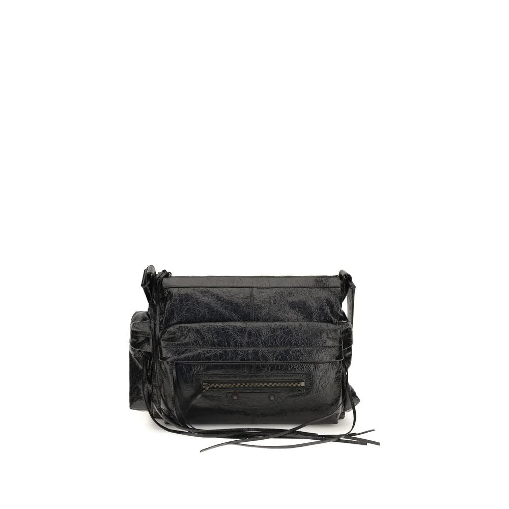 Balenciaga Schwarze Schultertasche aus Lammfell