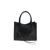 Bolso de hombro Balenciaga de piel de cordero negra Ovis Aries Aries