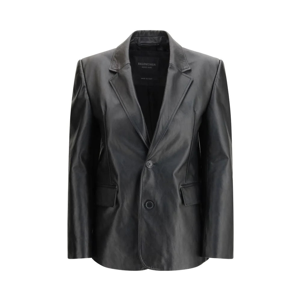 Balenciaga Black Leather Jacket - M