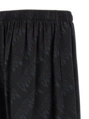 Balenciaga Black Viscose Bermuda Shorts