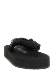 Balenciaga Black Viscose Slides