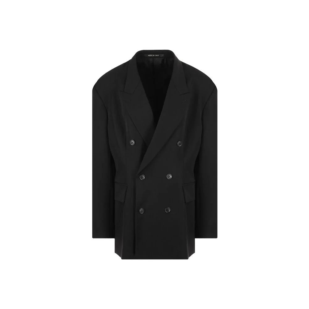 Balenciaga Černý vlněný kabát - 42