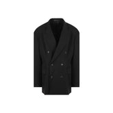 Balenciaga Fekete Gyapjú Téli Kabát - 42
