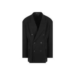 Balenciaga Černý vlněný kabát - 42
