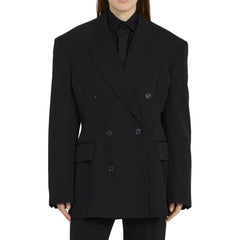 Balenciaga Černý vlněný kabát - 42