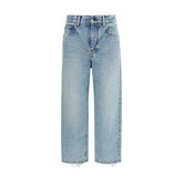 Balenciaga Blue Cotton Cropped Jeans