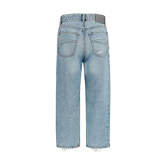 Balenciaga Blue Cotton Cropped Jeans