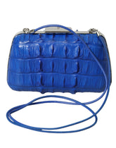 Balenciaga Blue Exotic Skin Leather Shoulder Crossbody Box Clutch Bag - Cross Body Bags