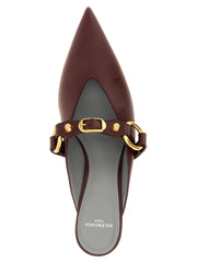 Balenciaga Bordeaux Calfskin Mid Heel Pumps