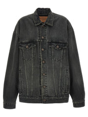 Balenciaga Gray Cotton Denim Jacket - 1