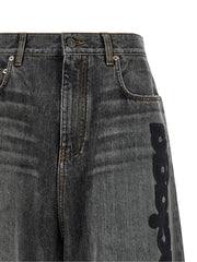 Balenciaga Gray Cotton Relaxed Fit Jeans - 26