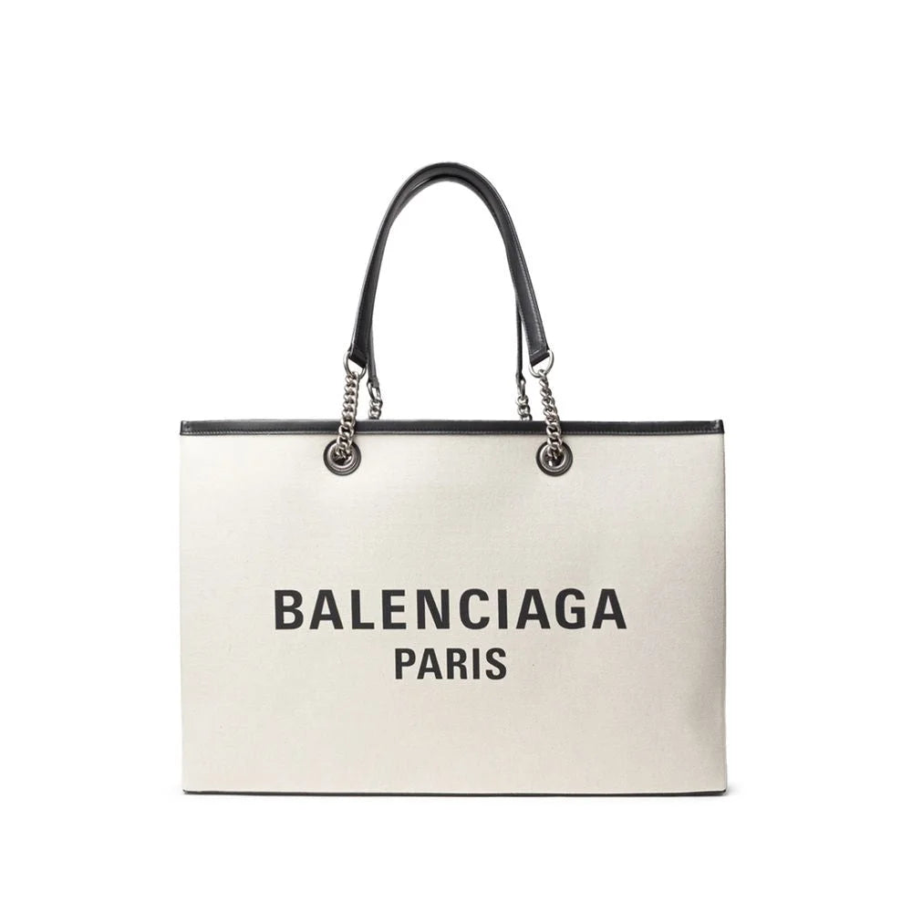 Balenciaga Gray Cotton Tote Bag - Tote Bags