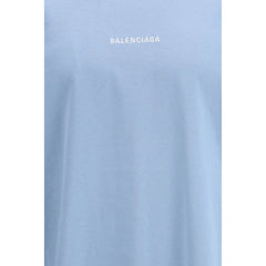 Balenciaga Light Blue Cotton T-Shirt
