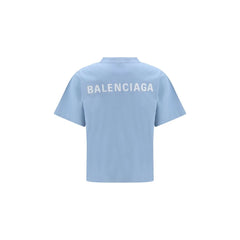 Balenciaga Light Blue Cotton T-Shirt