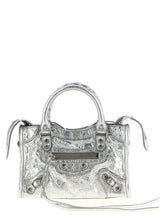 Balenciaga Silver Lamb Leather Crossbody Bag