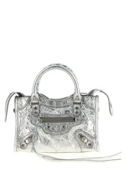 Balenciaga Silver Lamb Leather Crossbody Bag