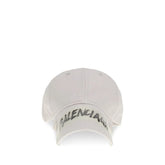 Balenciaga White Cotton Cap (Baseball Hat) - M - Baseball Caps