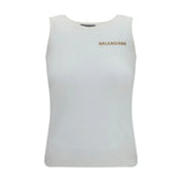 Balenciaga White Cotton Tank Tops