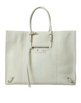 Balenciaga White Yellow Exotic Skin Leather Shopping Tote PAPIER Bag - Shopper Bags