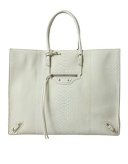 Balenciaga White Yellow Exotic Skin Leather Shopping Tote PAPIER Bag - Shopper Bags
